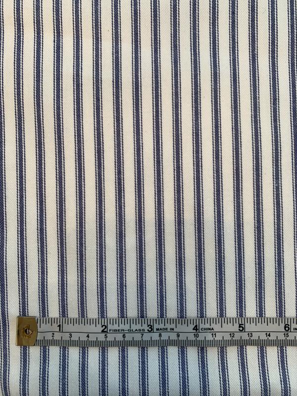 Vertical Striped Cotton Twill - Blue/White | FABRICS & FABRICS ...
