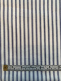 Vertical Striped Cotton Twill - Blue / White