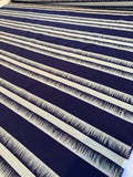 Italian Horizontal Linear Design Yarn-Dyed Cotton Suiting - Navy / Grey