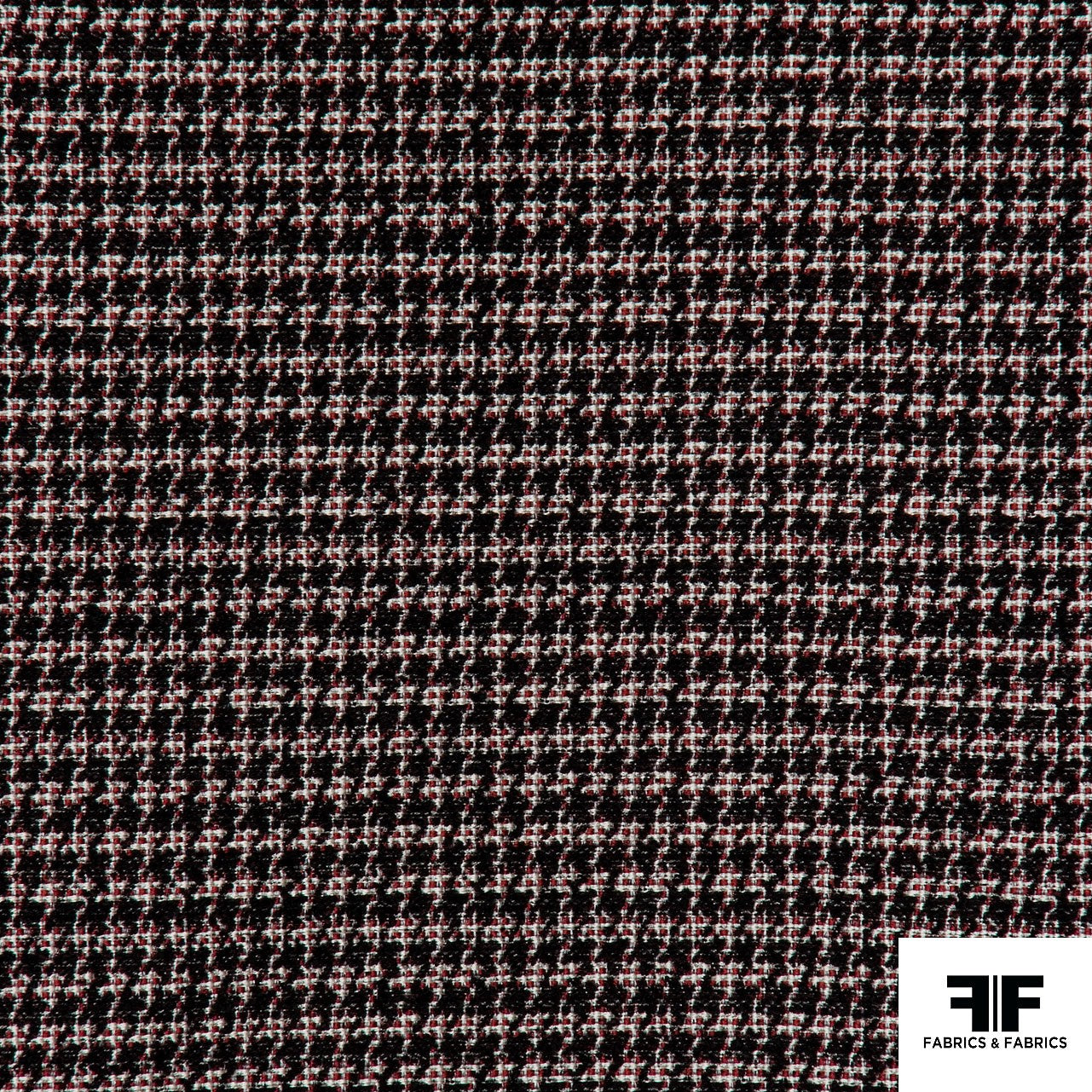 Houndstooth Suiting - Black/Red/White