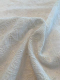 Embroidered Ethnic Design Cotton Voile - Cream