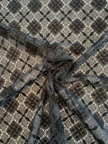 Art Deco Geometric Guipure Lace with Lurex - Black / Silver