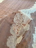 Yigal Azrouël Boho Floral Border Pattern Guipure Lace - Light Rose / White