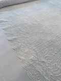 Double-Scalloped Regal Design Guipure Lace - White