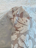 Leaves Stitched on Mesh - White