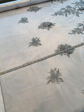 3-Dimensional Floral Border Pattern Novelty Embroidered Tulle - Grey / Silver