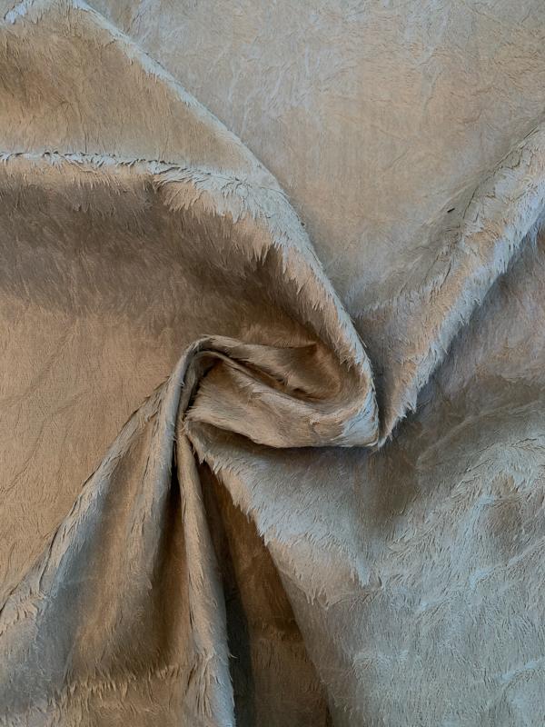 Flattened Faux Fur-Like Cotton Rayon Novelty - Khaki