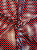Hexagons Printed Silk and Wool - Red / Black / Ivory