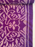 Ethnic Ikat Yarn-Dyed Woven Silk - Purple / Grey