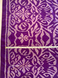 Ethnic Ikat Yarn-Dyed Woven Silk - Purple / Grey