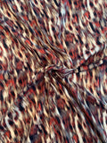 Hazy Animal Pattern Printed Silk Gabardine - Burnt Orange / Tan / Brown