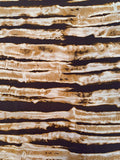 Horizontal Streaks Printed Silk Crepe de Chine - Brown / Caramel / Sand