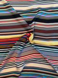 Horizontal Striped Printed Silk Twill - Multicolor