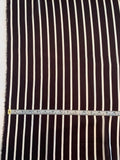 Italian Vertical Striped Printed Silk Georgette - Brown / White