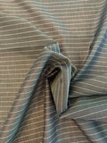 Horizontal Striped Yarn-Dyed Plain Weave Silk and Cotton - Spruce Green / Off-White
