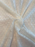 Italian Geometric Diamond Clipped Poly Cotton Voile - Off-White