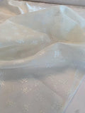 Ralph Lauren Delicate Floral Laminated Print Silk and Cotton Organdy - Ivory / White