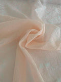 Italian Floral Pattern Cloqué Silk Organza - Soft Pink-Blush