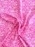 Playful Diamond Floral Printed Silk Gauze - Bubblegum Pink / Multi