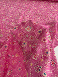 Playful Diamond Floral Printed Silk Gauze - Bubblegum Pink / Multi