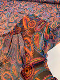 Paisley Printed Silk Chiffon - Multicolor