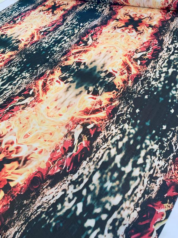 Made in Italy Fiery Bohemian Printed Silk Chiffon - Multicolor