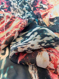 Made in Italy Fiery Bohemian Printed Silk Chiffon - Multicolor