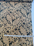 Paisley Printed Silk Shantung - Antique Gold / Olive / Black
