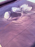 Floral Portrait Painterly Printed Silk Charmeuse Panel - Purple / White