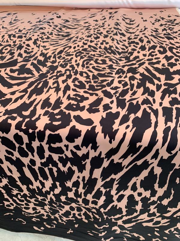 J. Mendel Gradient Printed Animal Pattern Paneled Silk Faille - Pink / Black