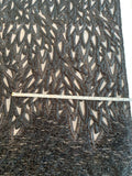 Matelassé Leaf on Organza Bordered Feathered Novelty Panel - Black