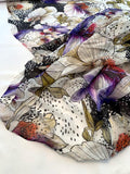Italian Unique Floral Printed Silk Chiffon - Multicolor