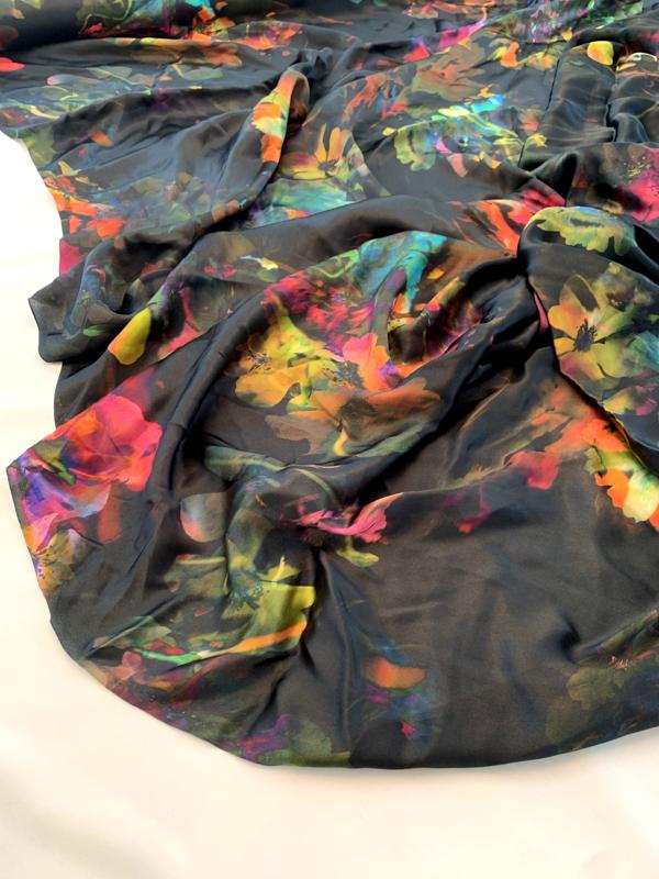 Made in Germany Floral Dream Printed Satin Silk Chiffon - Multicolor