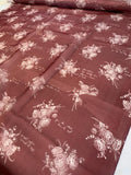 Floral Bouquets and Love Notes in French Printed Silk Organza - Maroon / Off-White