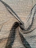 Love Letters in French Printed Silk Organza - Black / Off-White