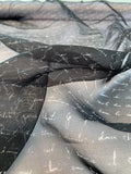 Love Letters in French Printed Silk Organza - Black / Off-White