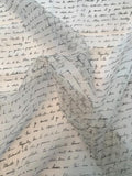 Love Letters in French Printed Silk Organza - Light Blush / Black