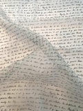 Love Letters in French Printed Silk Organza - Ivory / Black