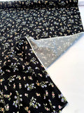 Dainty Floral Printed Stretch Cotton Poplin - Black / Periwinkle / Pink / Green