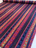 Ethnic Southwestern Striped Printed Silk Crepe de Chine - Multicolor