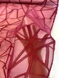 J Mendel Geometric Matrix Design Paneled Fine Silk Organza - Magenta