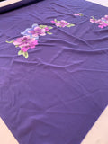Drifting Flowers Printed Panel Silk Crepe de Chine - Purple / Pink / Green