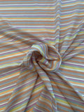 Italian Horizontal Striped Yarn-Dyed Semi-Sheer Silk Twill - Multicolor