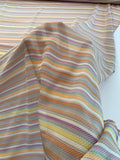 Italian Horizontal Striped Yarn-Dyed Semi-Sheer Silk Twill - Multicolor