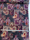 Paisley Patchwork Printed Silk Georgette - Purple / Wine Red / Grey / Black
