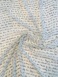 Love Letters in French  Printed Crinkled Silk Chiffon - Off-White / Black