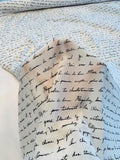 Love Letters in French Printed Silk Crepe de Chine - Off-White / Black