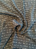 Love Letters in French Printed Silk Crepe de Chine - Black / Off-White