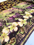 Boho Floral Printed Silk Chiffon - Multicolor
