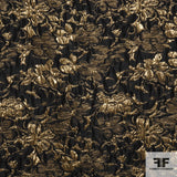 Metallic Floral Brocade - Black/Gold